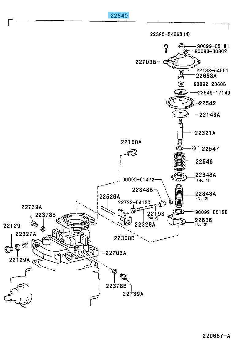 TOYOTA LAND CRUISER '91-92 HDJ80 Genuine Boost Compensator 22540-17260 OEM