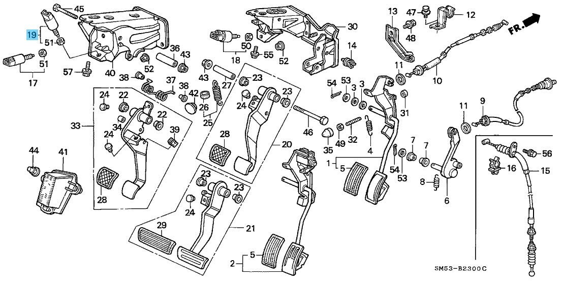 HONDA ACURA NSX NA1 NA2 1991-2005 Genuine Clutch Switch Assy 36760-SM4-003 OEM