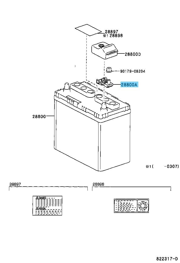 TOYOTA RAV4 ACA20 ACA21 ZCA25 01-05 Genuine Battery Terminal 90982-05056 OEM