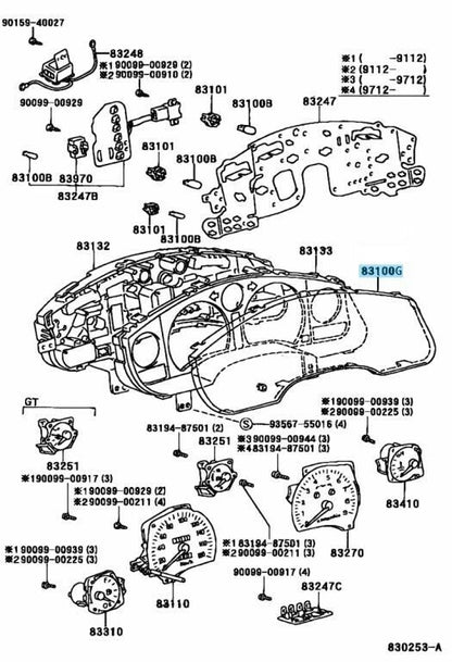 TOYOTA MR2 SW20 SW20L1990-1999 RHD Genuine Speedometer Combination Glass OEM