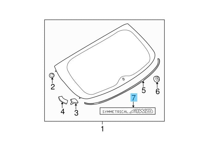 SUBARU IMPREZA GE GH 12-14 Genuine Rear Emblem 驕ｯ・ｶ隰壽ｷｻMMETRICAL AWD驕ｯ・ｶ郢晢ｽｻ93073XA190 OEM