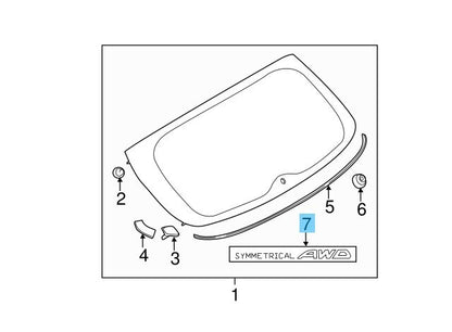 SUBARU IMPREZA GE GH 12-14 Genuine Rear Emblem 驕ｯ・ｶ隰壽ｷｻMMETRICAL AWD驕ｯ・ｶ郢晢ｽｻ93073XA190 OEM