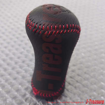 NISSAN FAIRLADY Z 300ZX Z32 Genuine Leather Gear Stick Shift Knob Red Stitch OEM
