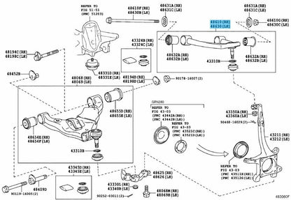 TOYOTA LEXUS Genuine Front Suspension Upper Arm Assy Right & Left Set OEM