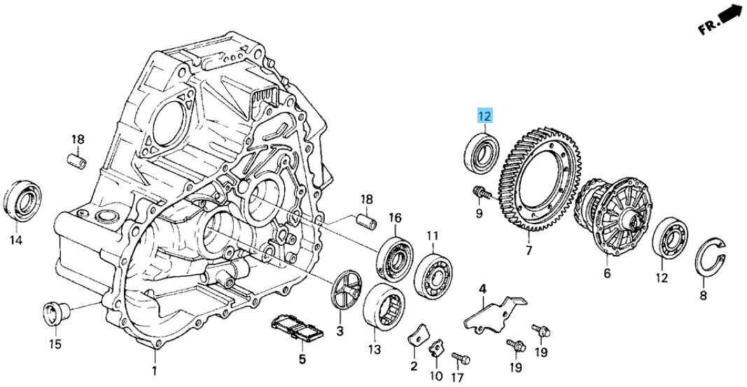 HONDA CR-V RD2 1997-2002 Genuine Ball Bearing (Tmb208C) 91005-PC9-008 OEM