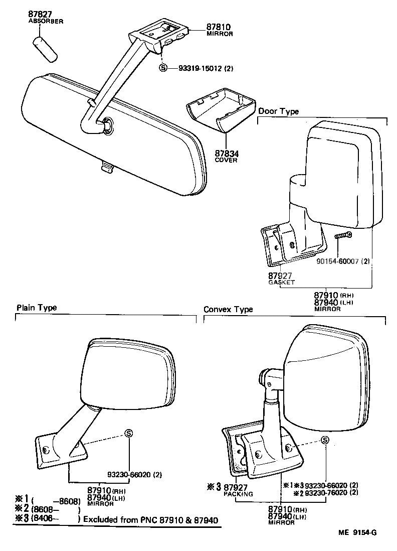 TOYOTA LAND CRUISER BJ60 FJ60 FJ62 HJ60 Genuine Outer Rear View Mirror RH/LH OEM