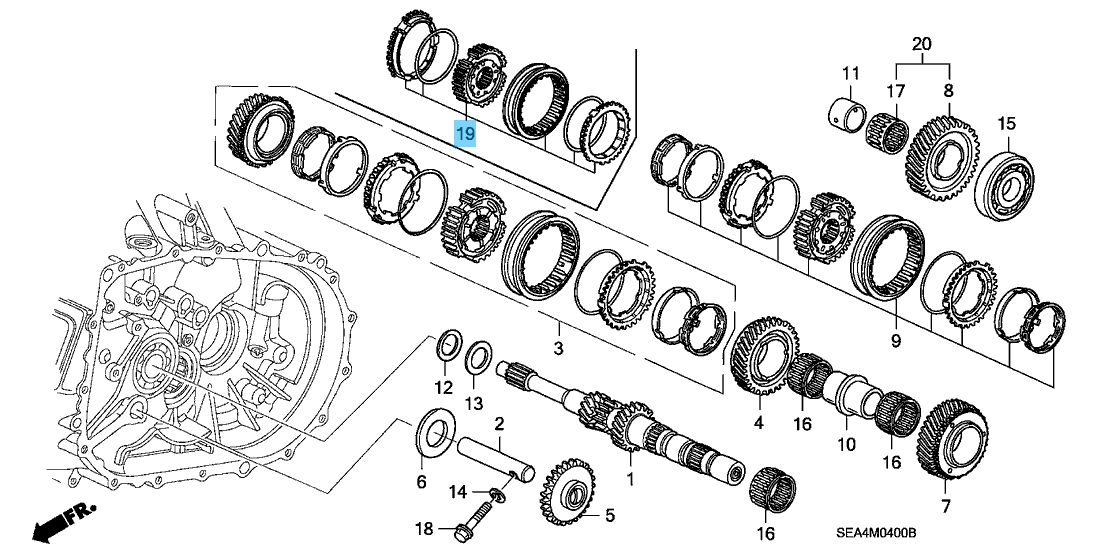 HONDA CIVIC TypeR FD2 07-10 Genuine Synchro Sleeve Hub Set (5-6) 23626-PNS-315