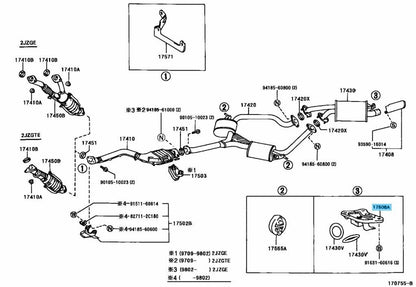 TOYOTA SUPRA JZA80 93-98 Genuine Exhaust Pipe No.3 Support Bracket 17508-46030