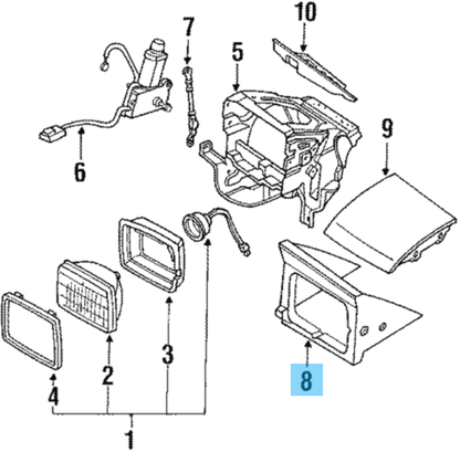 NISSAN 240SX 180SX 1989-1994 Genuine Headlamp Trim Cover Left 26095-40F00 OEM
