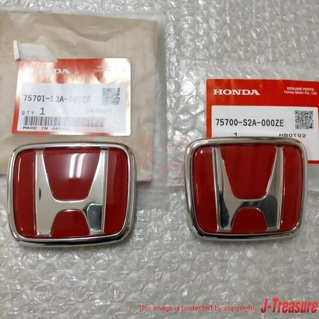 HONDA S2000 S2K AP1 2000-2003 Genuine "H" Red Emblem Badge Front & Rear Set OEM