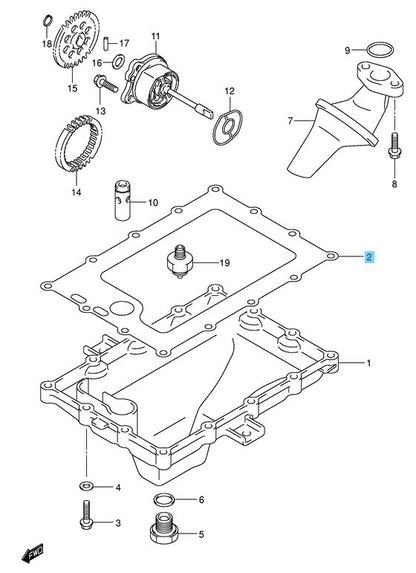 SUZUKI GSX-R750 2000-2003 Genuine Oil Pan Gasket 11489-35F00 OEM
