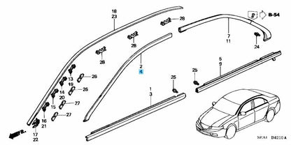 HONDA ACCORD CL7 EURO R Genuine Front Door Sash Molding Left 72465-SEA-J01 OEM