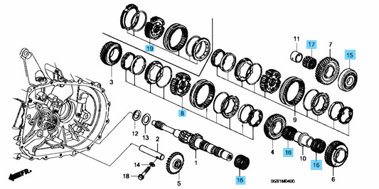 HONDA ACCORD CU2 Genuine 6M/T Synchronizer (3-6) Sleeve Set & Bearing Set OEM