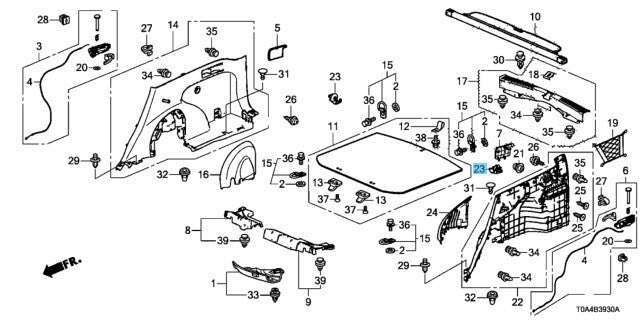 HONDA CR-V RM1 12-14 Genuine Trunk Hook *NH781L* Mocha Gray 84662-T0A-A01ZA OEM
