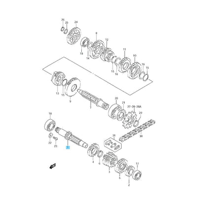 SUZUKI RM85 2002-2009 2012 2015-2023 Genuine Countershaft(Nt:11) 24121-02B42 OEM