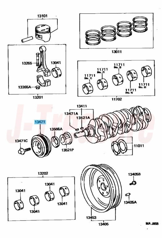TOYOTA RAV4 SXA10 SXA11 94-00 Genuine 3S-GE Crankshaft Pulley 13407-88480 OEM