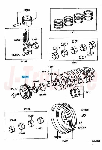 TOYOTA RAV4 SXA10 SXA11 94-00 Genuine 3S-GE Crankshaft Pulley 13407-88480 OEM
