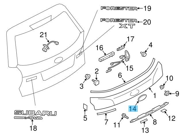 SUBARU FORESTER SJ# 2014-2018 Genuine Rear Tailgate Emblem 93033-SG001 OEM