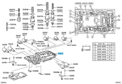 TOYOTA TUNDRA USK51 07-21 Genuin Transmission Valve Body Assy 35410-0C070 OEM