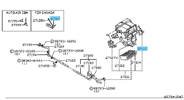 NISSAN DATSUN 280ZX 79-83 Genuine Front Heater Cock Control Valve Assy OEM