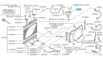 NISSAN 240SX S13 1989-1994 Genuine Radiator Reservoir Tank Assy 21721-35F01 OEM