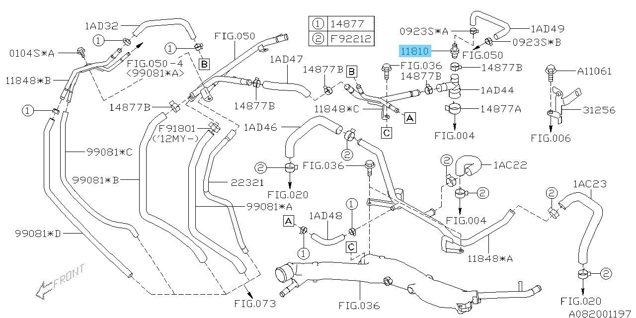 SUBARU OUTBACK BR9 2010-2012 Genuine EJ253 EJ255 PCV Valve 11810AA090 OEM