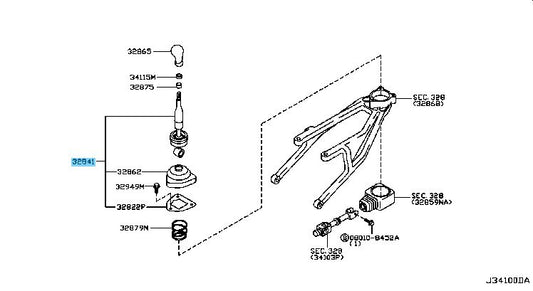 NISSAN 370Z Z34 '09-20 Genuine M/Transmission Control Lever Assy 32839-1EA2A OEM