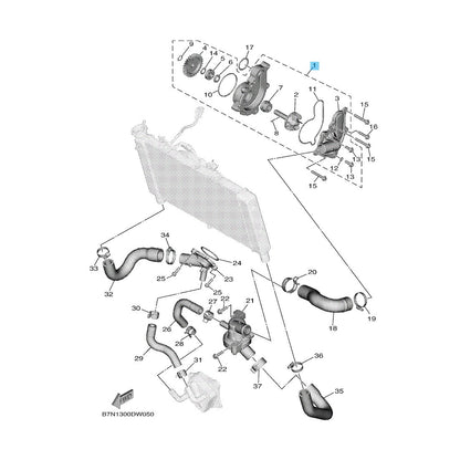 YAMAHA MT-09 2021-2024  Genuine Water Pump Assy B7N-12420-00-00 OEM