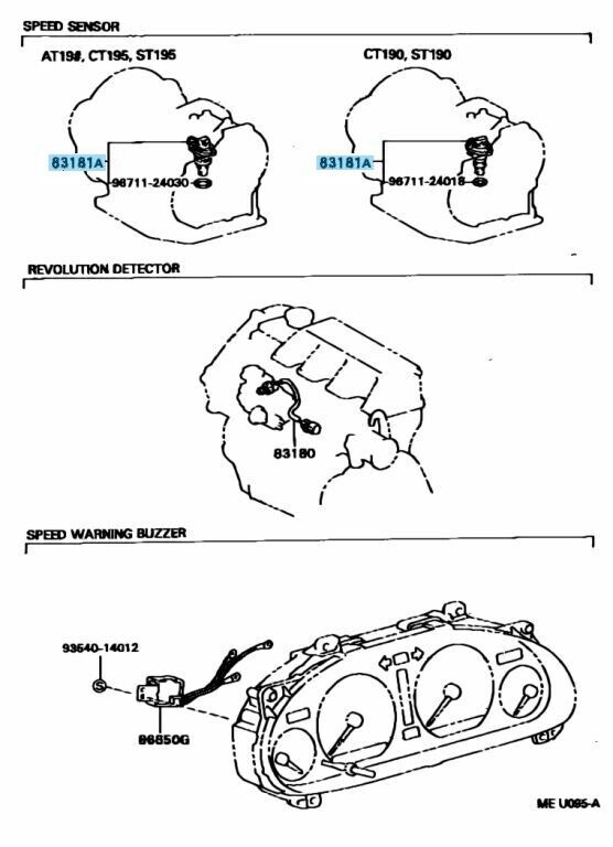 TOYOTA MR2 SW20 CELICA ST202 ST205 Genuine Speedometer Sensor 83181-12050 OEM