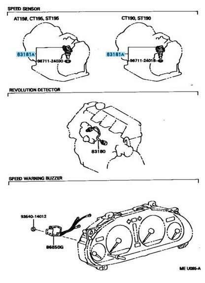 TOYOTA MR2 SW20 CELICA ST202 ST205 Genuine Speedometer Sensor 83181-12050 OEM