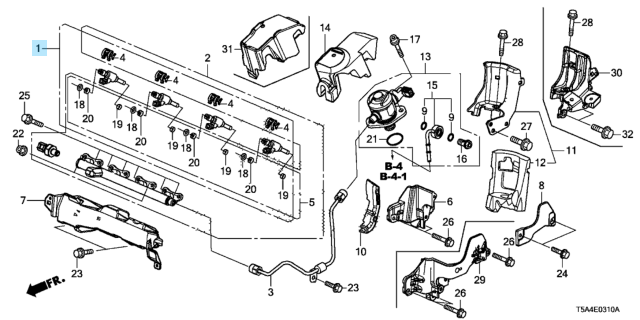 HONDA FIT 2015-2020 1.5L Genuine Fuel Injector Fuel Nozzle Set 16010-5R1-315 OEM