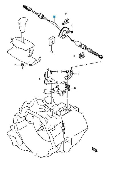 SUZUKI SX4 RW415 YA41S '07-11 Genuine A/T Gear Select Cable Assy For 2.0L OEM
