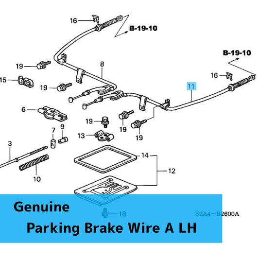 HONDA S2000 AP1 AP2 '00-09 Genuine Parking Brake Wire A LH 47560-S2A-013 OEM