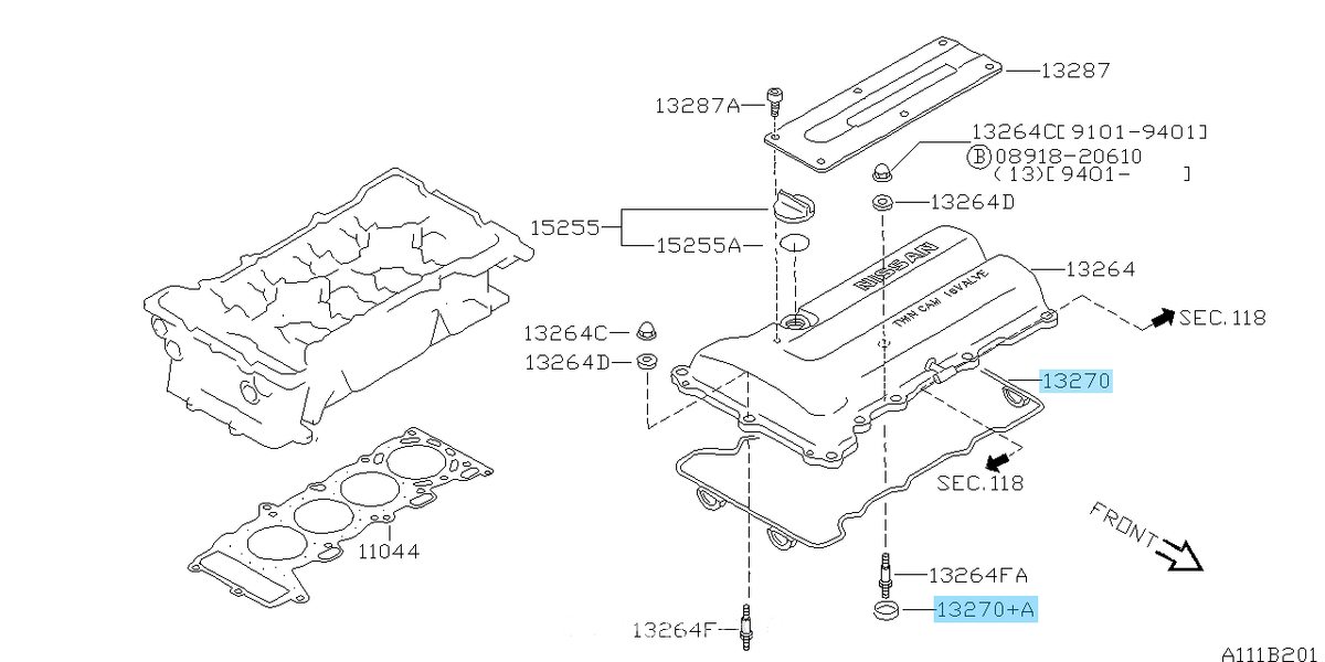 NISSAN 180SX SILVIA RPS13 SR20DET Genuine Rocker Cover Gasket & Oil Seal Set OEM