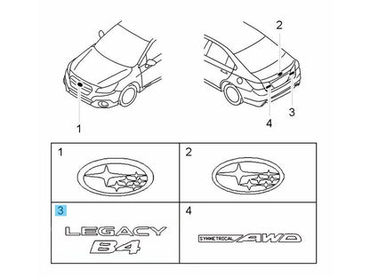 SUBARU LEGACY B4 BN9 Genuine Rear Emblem Letter Mark "LEGACY B4" 93079AL150 RHD