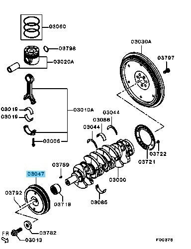 MITSUBISHI OUTLANDER(EUR) GF6W CW1W Genuine Crankshaft Pulley For Diesel Engine