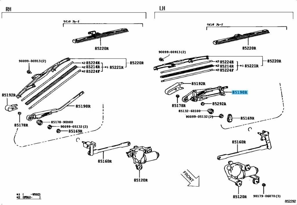 TOYOTA LAND CRUISER FZJ80 92-97 Genuine Rear Wiper Arm Assy LH 85241-60021 OEM