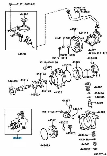 TOYOTA  LAND CRUISER 70 80 Series Genuine Power Ssteering Pump Gasket Kit OEM