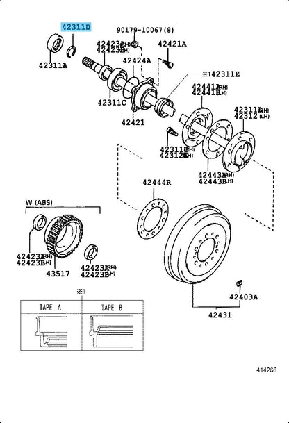 TOYOTA 4RUNNER RZN180 84-02 Genuine Rear Axle Shaft Snap Ring 90520-36045 x2 set
