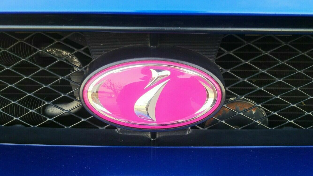 SUBARU IMPREZA WRX STi GDB GDC Genuine Pink " i " Front Grill Emblem Badge OEM
