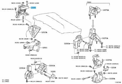 TOYOTA CH-R ZGX10 Genuine 3ZR-FAE Engine Mounting Insulator RH 12305-37050 OEM