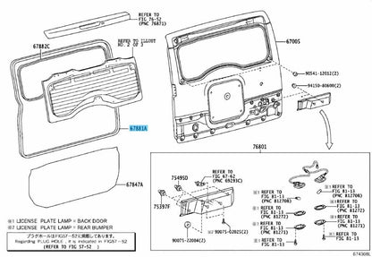 TOYOTA FJ CRUISER GSJ1# 07-14 Genuine Back Door Weatherstrip 67881-35051 OEM