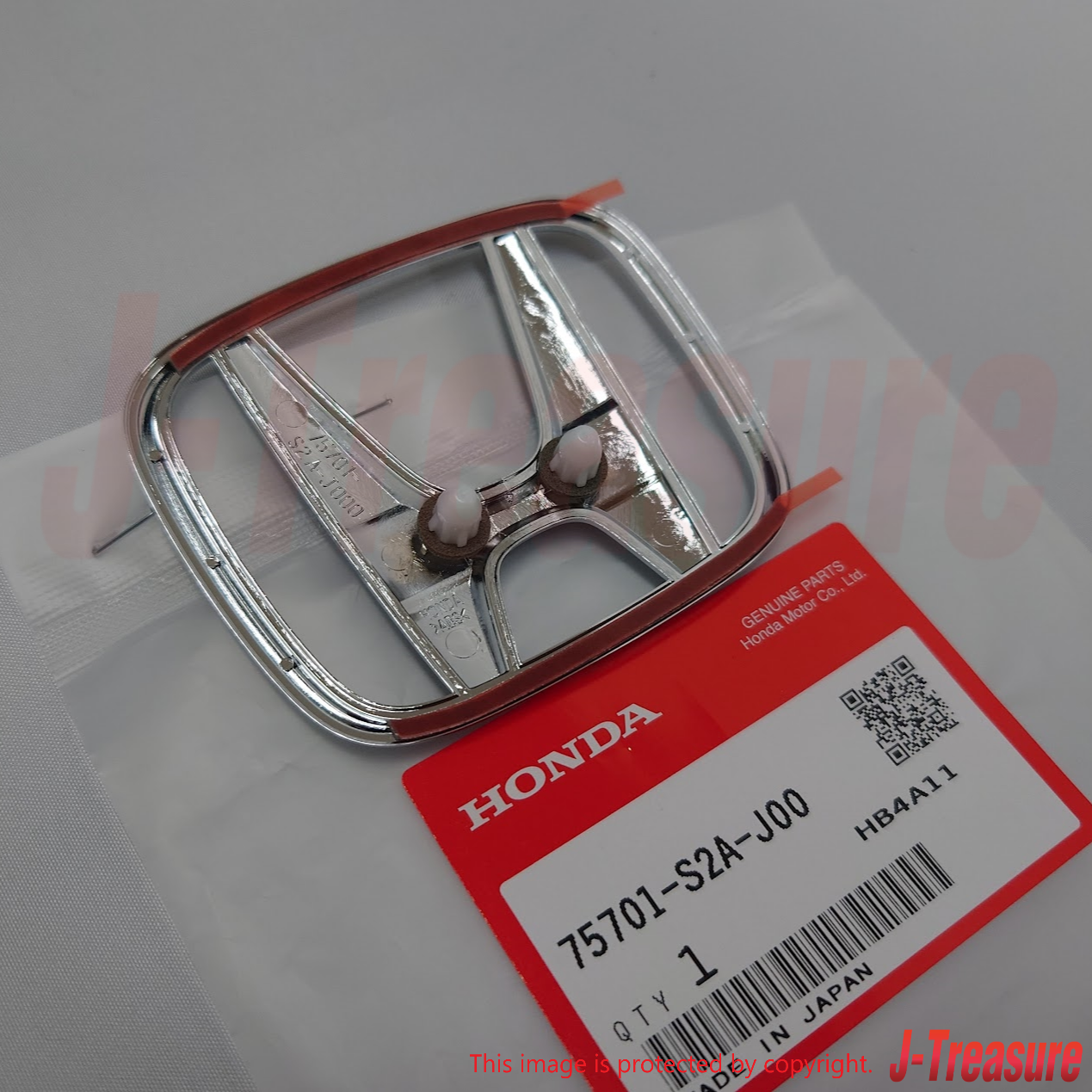 HONDA S2000 AP2 2004-2009 Genuine F/R Center "H" Emblem & Push 4mm Nut Set OEM