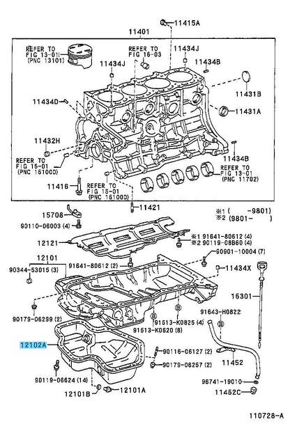 TOYOTA MR2 SW20 3SGE 3SGTE Genuine Oil Pan Sub-Assy NO.2 12102-88460 OEM