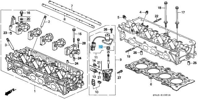 HONDA ACCORD 94-97 Genuine Spool Valve Filter & Solenoid Base Gasket set OEM