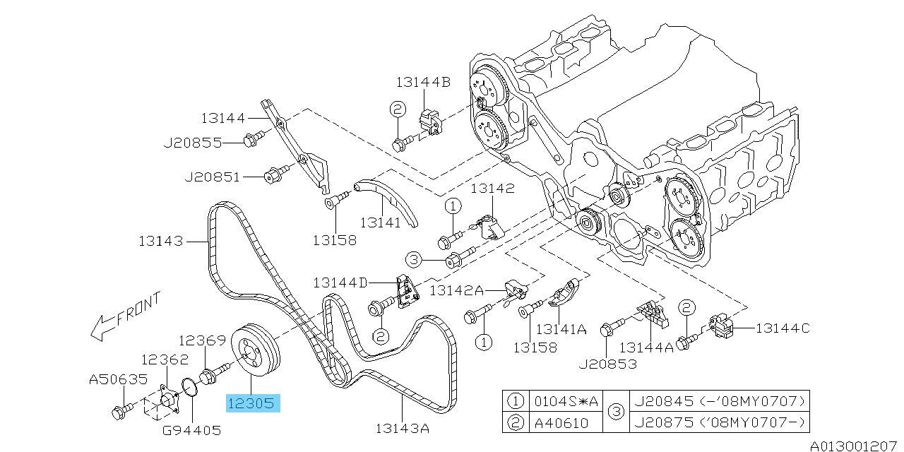 SUBARU OUTBACK BP9 BPE 2004-2009 Genuine EJ30 Crankshaft Pulley 12305AA290 OEM