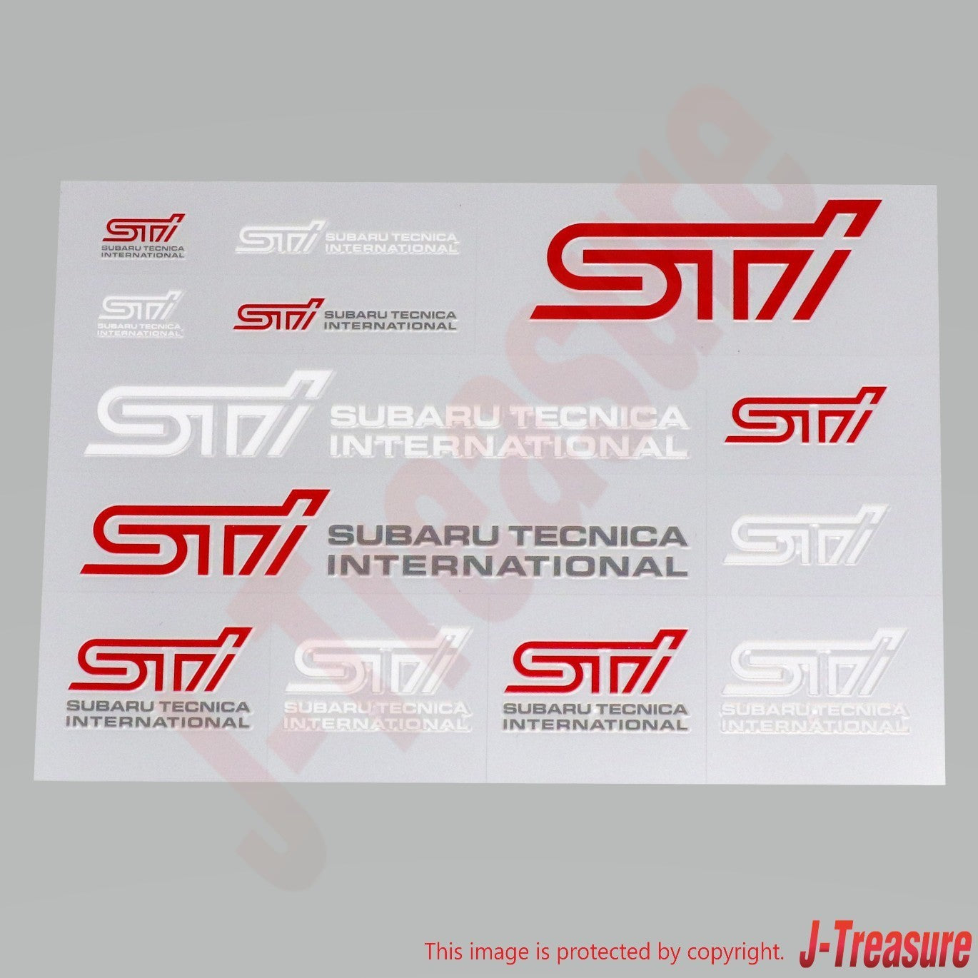 SUBARU Genuine STI Transfer Decals 11 Kinds 13 pcs A6 Size STSG14100200 OEM0