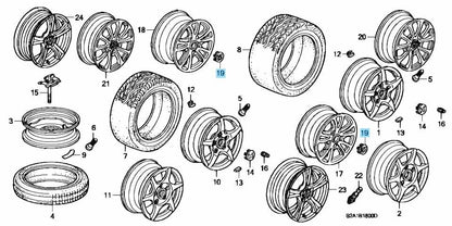 HONDA S2000 S2K AP2 Genuine Aluminum Wheel Center Cap 17 inch 4pcs Set OEM