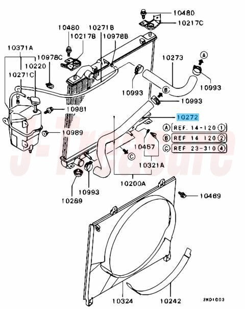 MITSUBISHI DELICA P#6W Genuine 6G72 Radiator Lower Hose MB957108 OEM