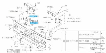 SUBARU SAMBAR KS3 KS4 91-99 Genuine Front Bumper Clip bracket 57750TA040 OEM